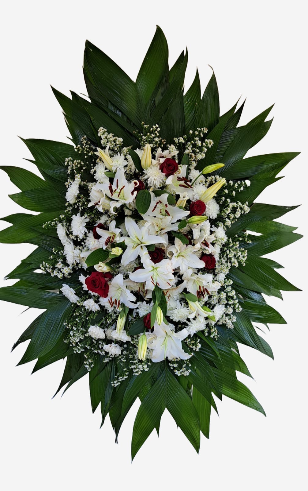 LUXO-01.jpg Coroa de Flores Luxo 01 BH - Rosas Vermelhas e Lirios - Imagem 1