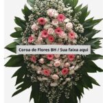 Coroa de Flores Luxo 08 BH - Rosas e Gerberas rosas