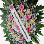Coroa de Flores Premium 05 BH - Rosas Chá e Gerberas Rosas