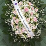 Coroa de Flores Premium 03 - Rosas rosas e Astroemelias
